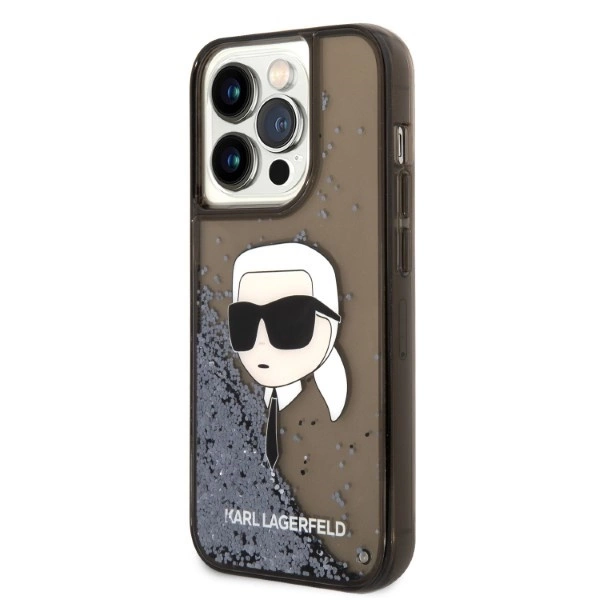 Karl Lagerfeld Glitter Karl's Head case for iPhone 14 Pro Max - blackeng