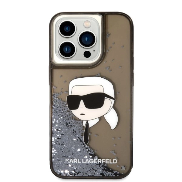 Karl Lagerfeld Glitter Karl's Head case for iPhone 14 Pro Max - blackeng