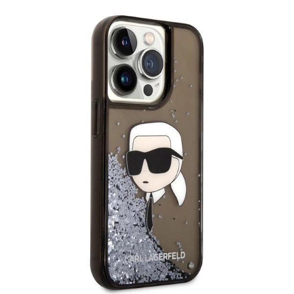 Karl Lagerfeld Glitter Karl's Head case for iPhone 14 Pro Max - blackeng