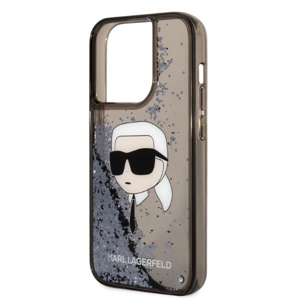 Karl Lagerfeld Glitter Karl's Head case for iPhone 14 Pro Max - blackeng