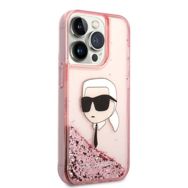 Karl Lagerfeld Glitter Karl's Head case for iPhone 14 Pro Max - pinkeng