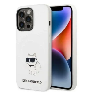 Karl Lagerfeld Silicone Choupette case for iPhone 14 Pro Max - whiteeng