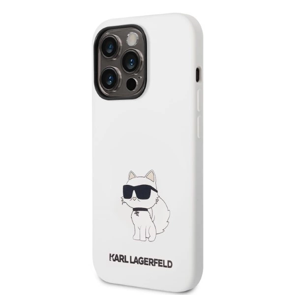 Karl Lagerfeld Silicone Choupette case for iPhone 14 Pro Max - whiteeng