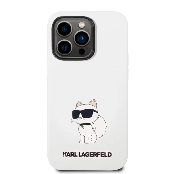 Karl Lagerfeld Silicone Choupette case for iPhone 14 Pro Max - whiteeng
