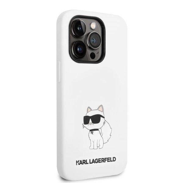 Karl Lagerfeld Silicone Choupette case for iPhone 14 Pro Max - whiteeng