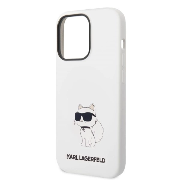 Karl Lagerfeld Silicone Choupette case for iPhone 14 Pro Max - whiteeng