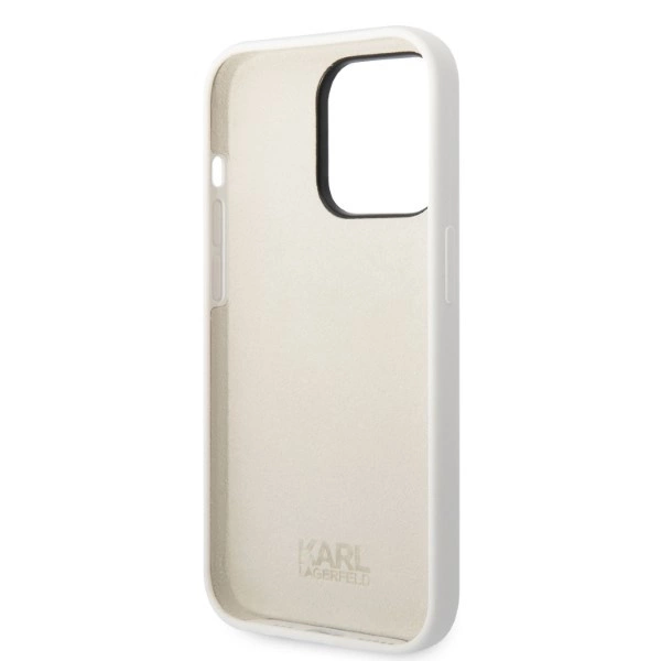 Karl Lagerfeld Silicone Choupette case for iPhone 14 Pro Max - whiteeng