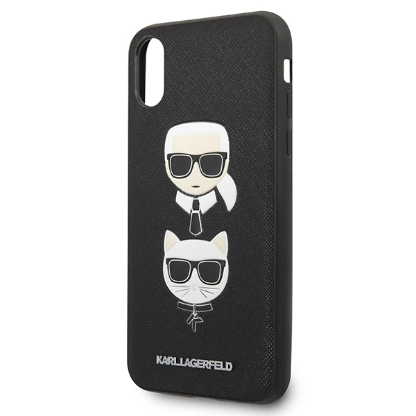Karl Lagerfeld Saffiano Karl&Choupette Head case for iPhone X/XS - blackeng