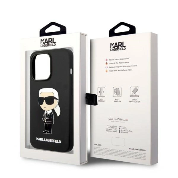Karl Lagerfeld Silicone Ikonik MagSafe case for iPhone 14 Pro - blackeng