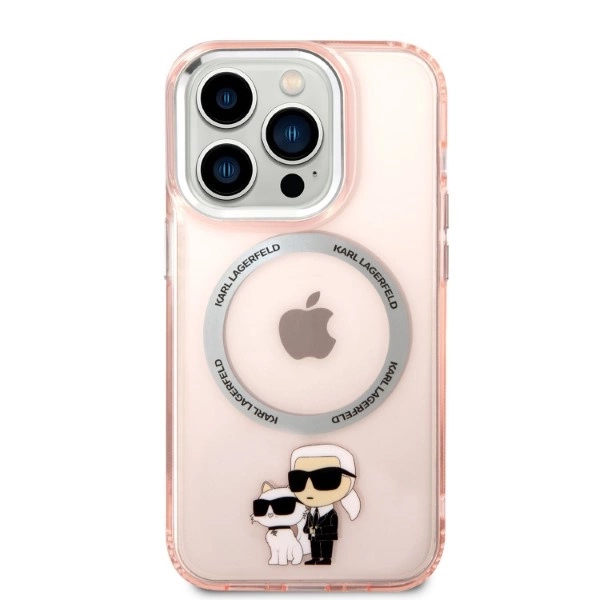 Etui Karl Lagerfeld Iconic Karl&Choupette MagSafe na iPhone 14 Pro Max - różowepol