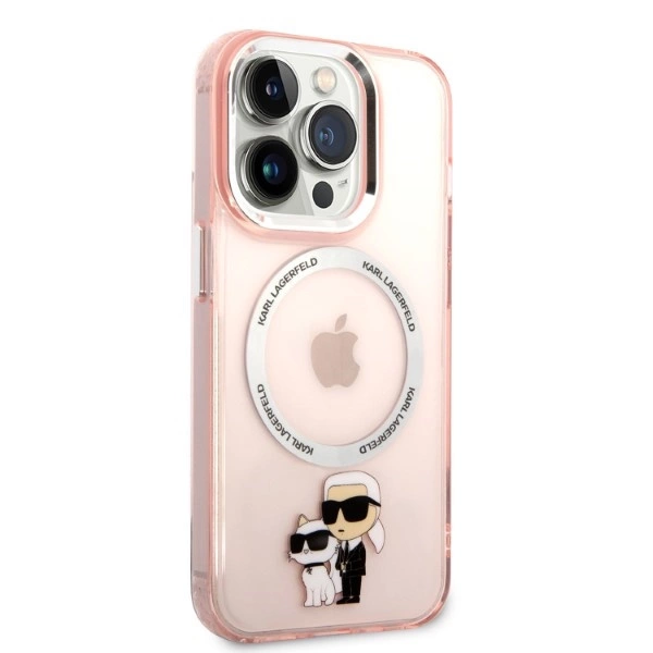 Etui Karl Lagerfeld Iconic Karl&Choupette MagSafe na iPhone 14 Pro Max - różowepol