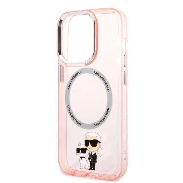 Etui Karl Lagerfeld Iconic Karl&Choupette MagSafe na iPhone 14 Pro Max - różowepol