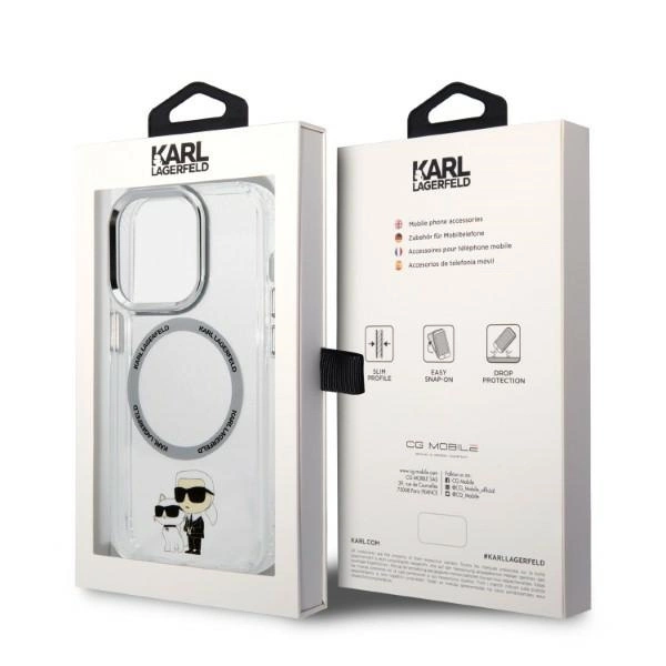 Karl Lagerfeld Iconic Karl&Choupette Magsafe case for iPhone 14 Pro Max - transparenteng