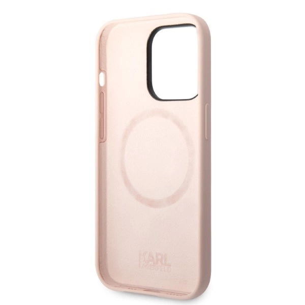 Karl Lagerfeld Silicone Ikonik MagSafe case for iPhone 14 Pro Max - pinkeng