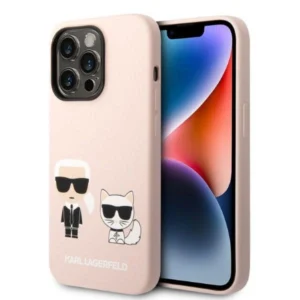 Karl Lagerfeld KLHMP14XSSKCI iPhone 14 Pro Max 6.7" hardcase light pink/light pink Silicone Karl & Choupette Magsafeeng