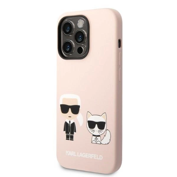 Karl Lagerfeld KLHMP14XSSKCI iPhone 14 Pro Max 6.7" hardcase light pink/light pink Silicone Karl & Choupette Magsafeeng