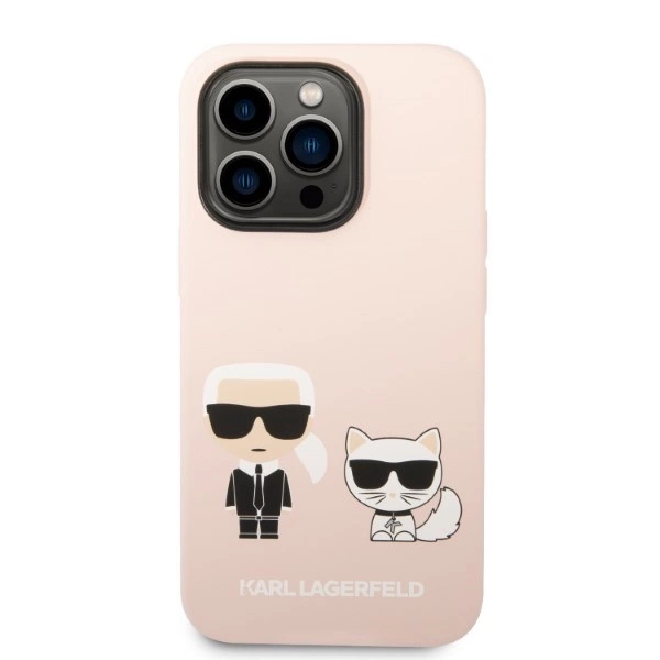 Karl Lagerfeld KLHMP14XSSKCI iPhone 14 Pro Max 6.7" hardcase light pink/light pink Silicone Karl & Choupette Magsafeeng