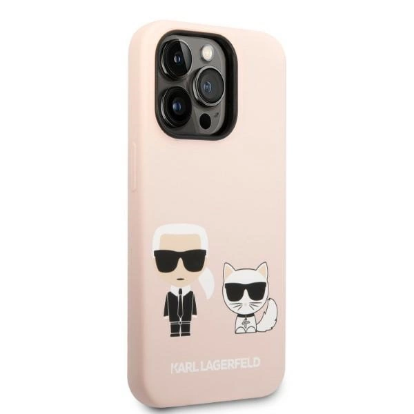 Karl Lagerfeld KLHMP14XSSKCI iPhone 14 Pro Max 6.7" hardcase light pink/light pink Silicone Karl & Choupette Magsafeeng