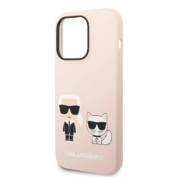 Karl Lagerfeld KLHMP14XSSKCI iPhone 14 Pro Max 6.7" hardcase light pink/light pink Silicone Karl & Choupette Magsafeeng