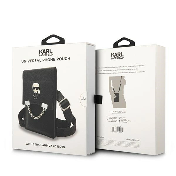 Karl Lagerfeld Ikonik Karl Chain Phone Bag - Blackeng