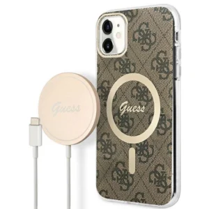 Set Guess GUBPN61H4EACSW Case+Charger iPhone 11 6.1" brown/brown hard case 4G Print MagSafeeng