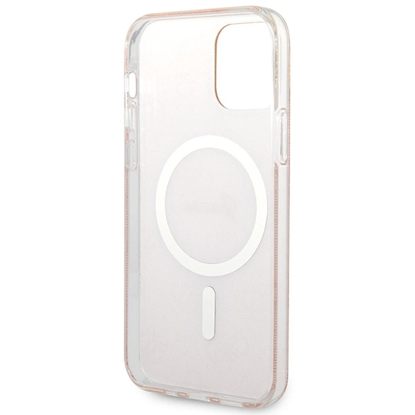 Set Guess GUBPP12MH4EACSP Case+ Charger iPhone 12/12 Pro pink/pink hard case 4G Print MagSafeeng