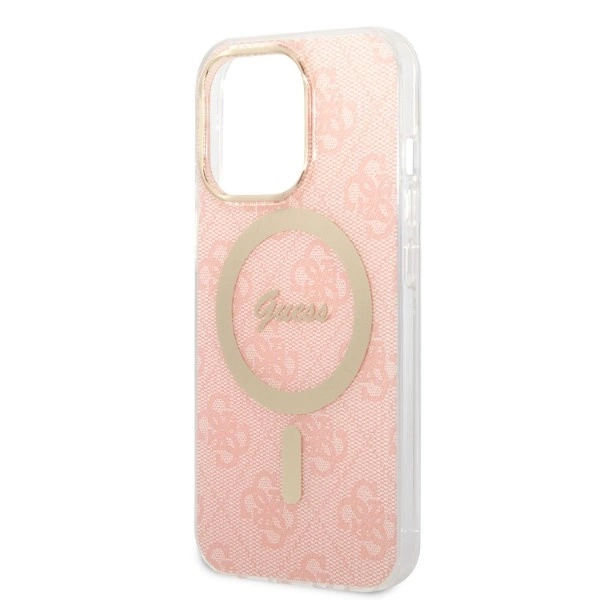 Set Guess GUBPP13LH4EACSP Case+ Charger iPhone 13 Pro pink/pink hard case 4G Print MagSafeeng
