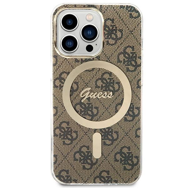 Set Guess GUBPP13LH4EACSW Case+ Charger iPhone 13 Pro brown/brown hard case 4G Print MagSafeeng