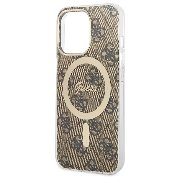 Set Guess GUBPP13LH4EACSW Case+ Charger iPhone 13 Pro brown/brown hard case 4G Print MagSafeeng