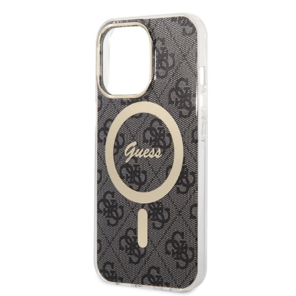 Set Guess GUBPP13XH4EACSK Case+ Charger iPhone 13 Pro Max black/black hard case 4G Print MagSafeeng