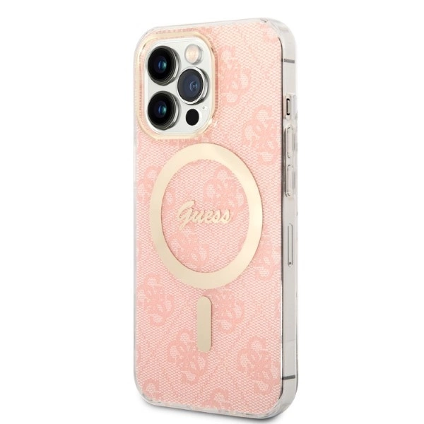 Set Guess GUBPP13XH4EACSP Case+ Charger iPhone 13 Pro Max pink/pink hard case 4G Print MagSafeeng