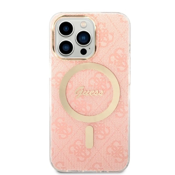 Set Guess GUBPP13XH4EACSP Case+ Charger iPhone 13 Pro Max pink/pink hard case 4G Print MagSafeeng