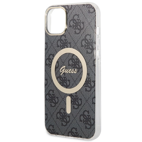 Set Guess GUBPP14MH4EACSK Case+ Charger iPhone 14 Plus 6.7" black/black hard case 4G Print MagSafeeng