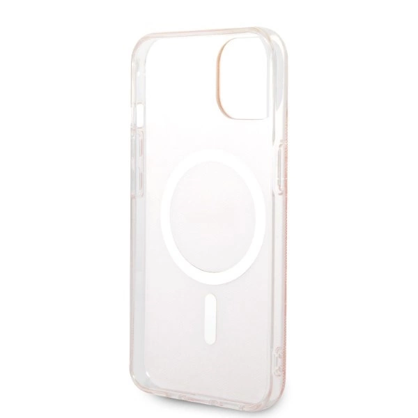 Set Guess GUBPP14MH4EACSP Case+ Charger iPhone 14 Plus 6.7" pink/pink hard case 4G Print MagSafeeng