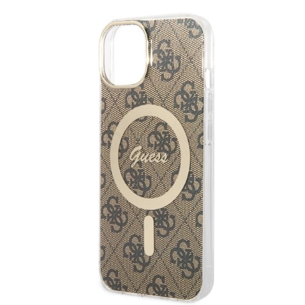 Set Guess GUBPP14MH4EACSW Case+ Charger iPhone 14 Plus 6.7" brown/brown hard case 4G Print MagSafeeng