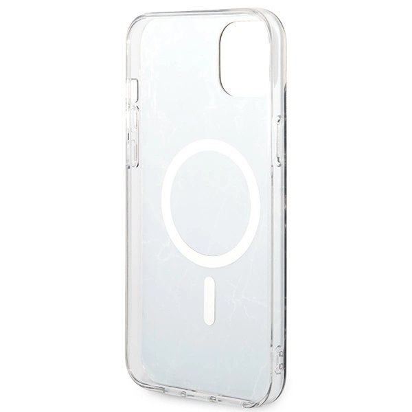 Set Guess GUBPP14SHMEACSK Case+ Charger iPhone 14 6.1" black/black hard case Marble MagSafeeng