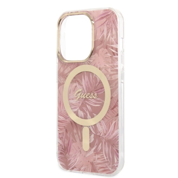 Guess Jungle MagSafe Case + Charger Set for iPhone 14 Pro Max 6.7" - Pinkeng