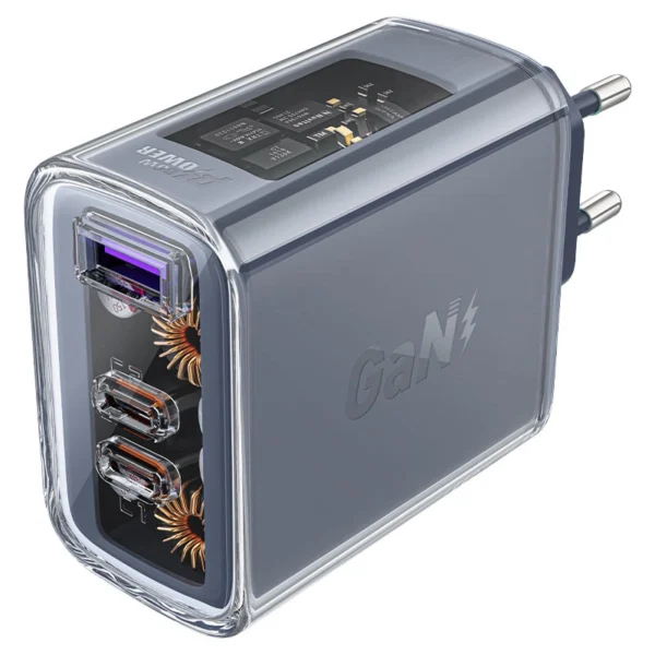 Acefast charger GaN 65W 3 ports (1xUSB, 2xUSB C) green (A45)eng