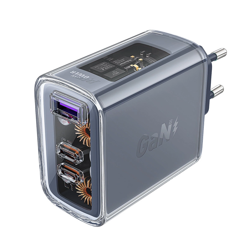 Acefast charger GaN 65W 3 ports (1xUSB, 2xUSB C) gray (A45)eng