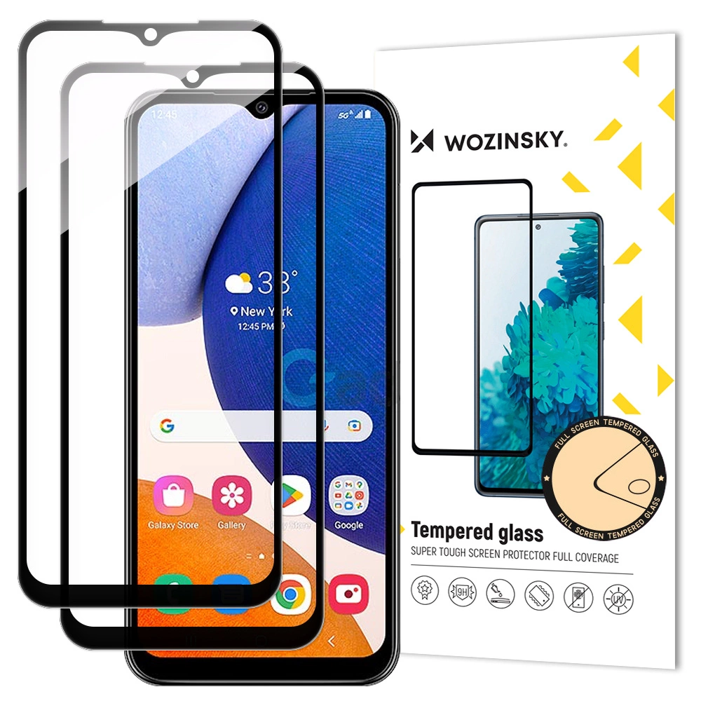 Wozinsky 2x Full Glue Tempered Glass Samsung Galaxy A14 5G / A14 9H Full Screen Tempered Glass with Black Frameeng
