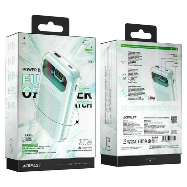 Acefast powerbank 20000mAh Sparkling Series fast charging 30W green (M2)eng