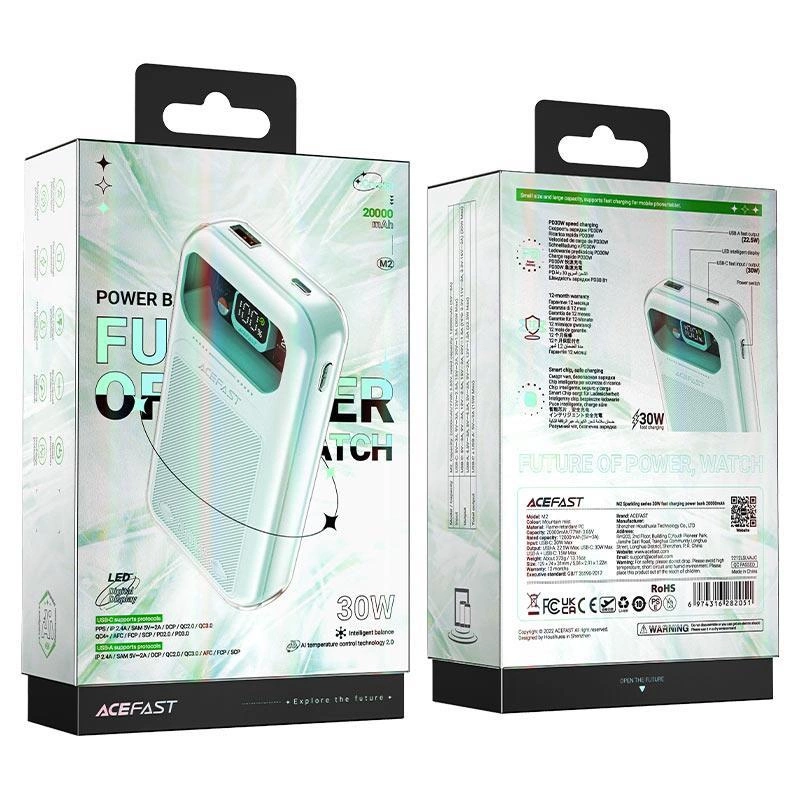 Acefast powerbank 20000mAh Sparkling Series fast charging 30W green (M2)eng