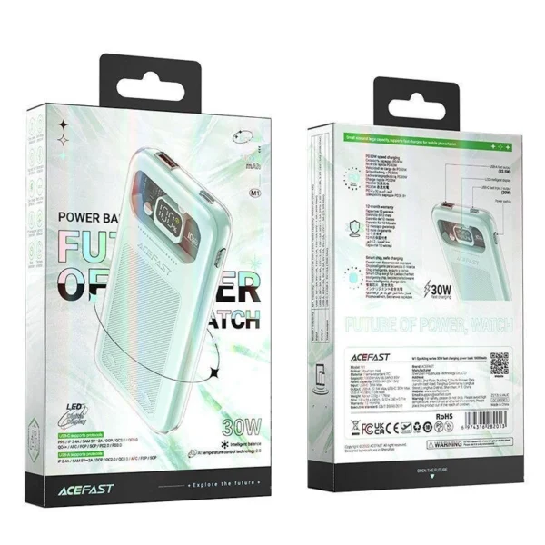 Acefast powerbank 10000mAh Sparkling Series fast charging 30W green (M1)eng