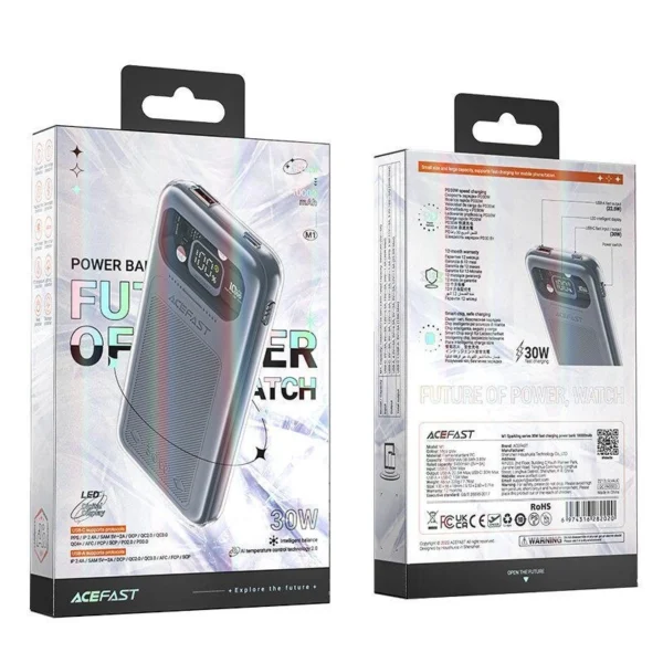 Acefast powerbank 10000mAh Sparkling Series fast charging 30W gray (M1)eng