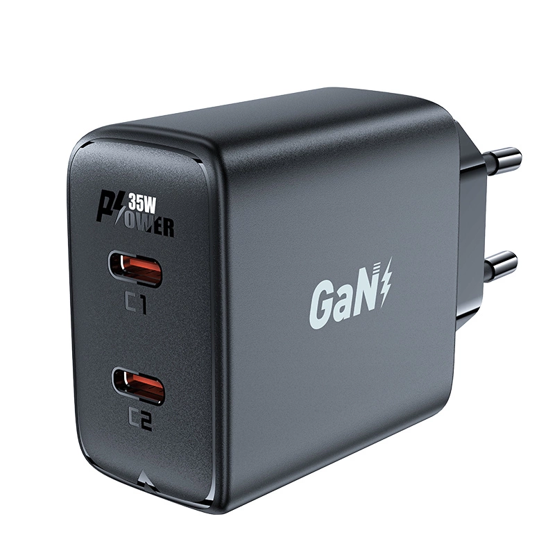 Fast charger GaN 35W PD 2x USB C Acefast A49 - blackeng
