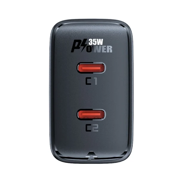 Fast charger GaN 35W PD 2x USB C Acefast A49 - blackeng