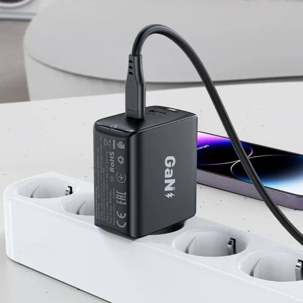 Fast charger GaN 35W PD 2x USB C Acefast A49 - blackeng