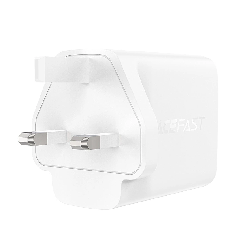 Acefast charger GaN 65W 3 ports (1xUSB, 2xUSB C PD) UK plug white (A44)eng