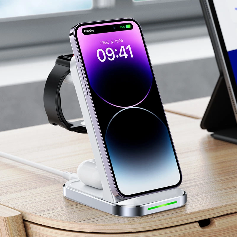 Acefast E15 3in1 wireless charging station for iPhone, AirPods, Apple Watch - whiteeng