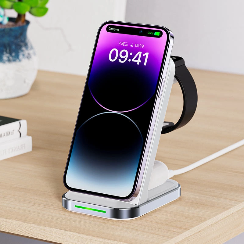 Acefast E15 3in1 wireless charging station for iPhone, AirPods, Apple Watch - whiteeng